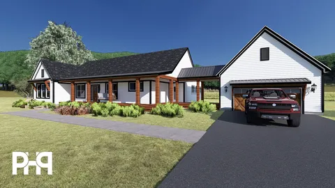 The Hemlock house plan, exterior view 2